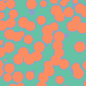 Cross section of a particle-packed structure showing filler particles, binder shells, and pore space.