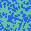 Cross section at z=32 of the fiber-packed structure, showing fiber cross sections cut at many angles.