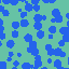 Cross section of a particle-packed structure returned by the API, filler particles in one colour against pore space.